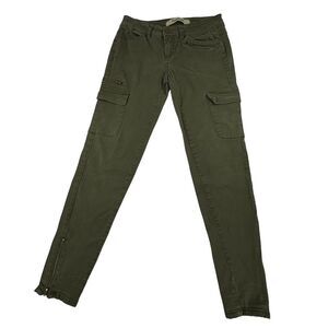 Freestyle Revolution Olive‎ Green Cargo Skinny Pants Zipper Ankle Size 3